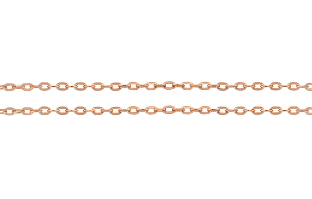 14Kt Rose Gold Filled 1.8x1.2mm Drawn Flat Cable Chain - 20ft