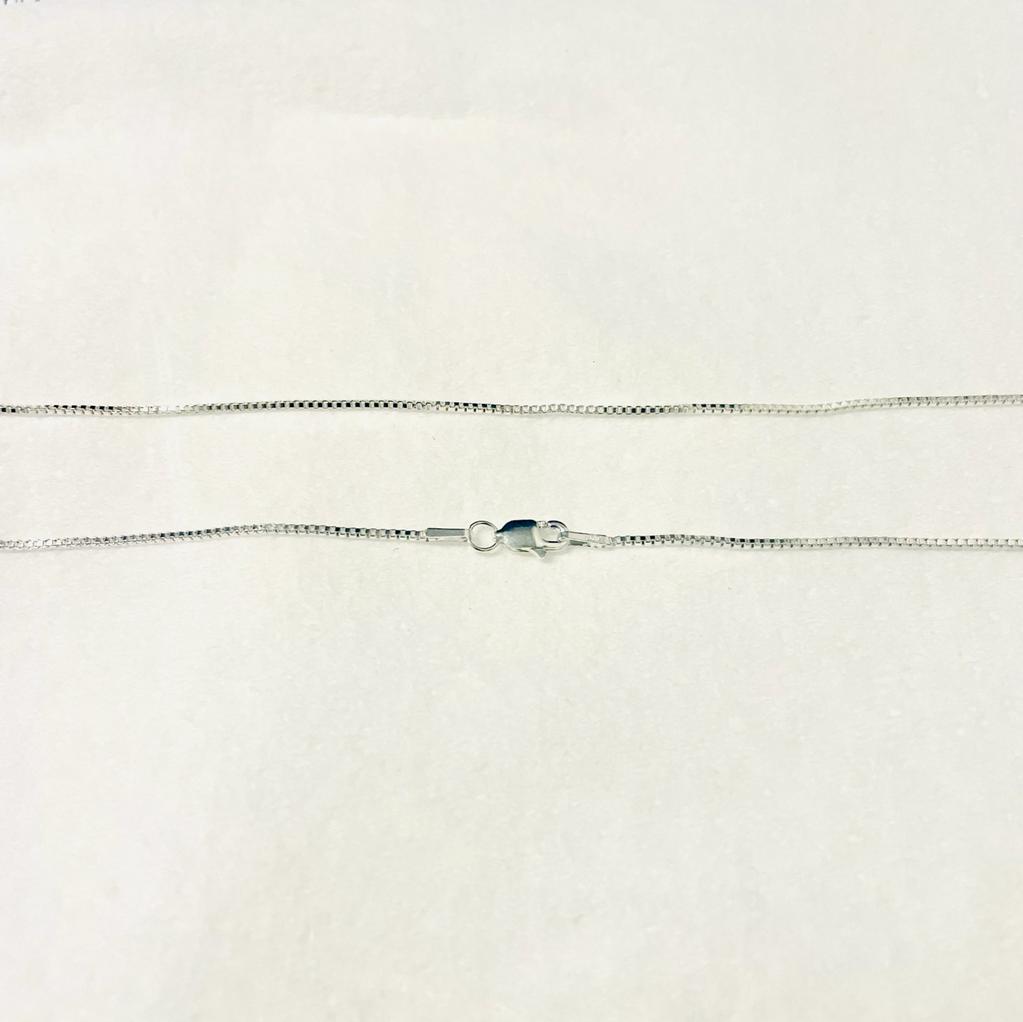 Sterling Silver 1mm Box Chain 22" with Lobster Clasp - 1pc
