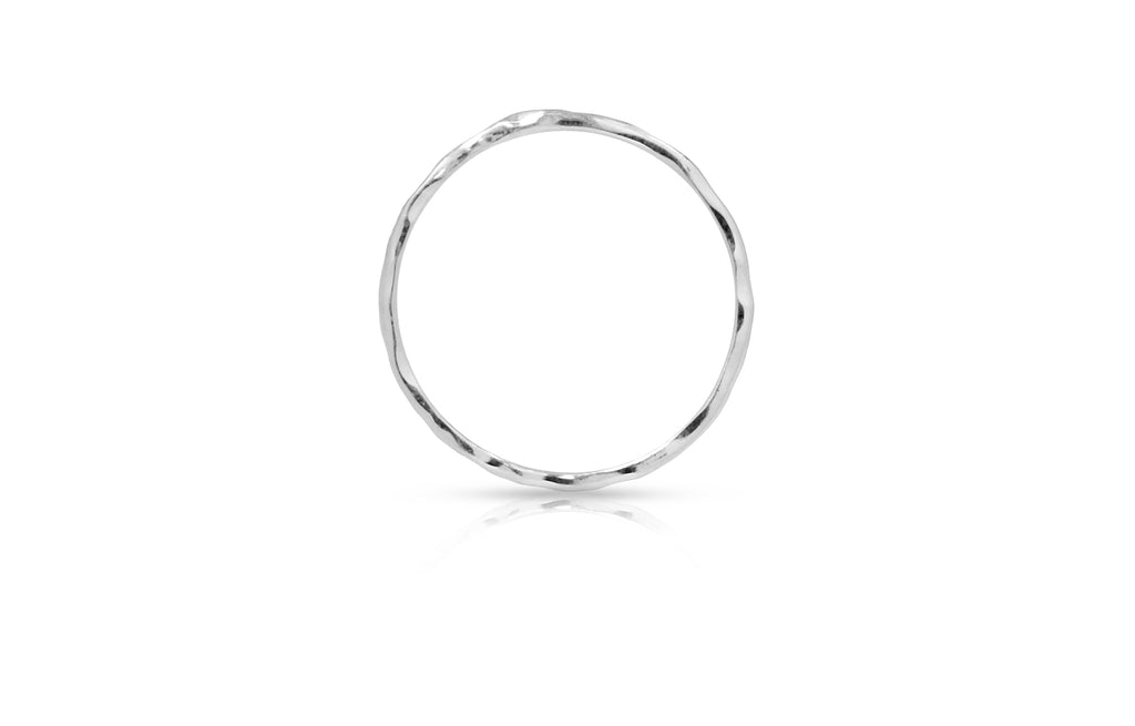 Sterling Silver Midi Knuckle Ring with Hammer Finish, Size 4 -  1pc