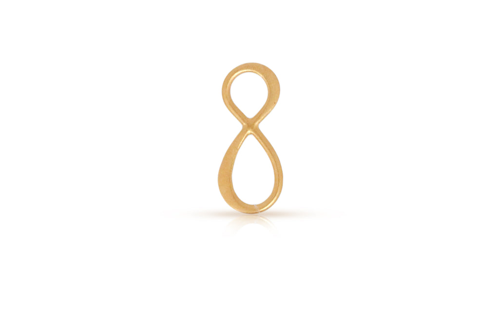 Tiny Satin 24K Gold Plated Sterling Silver Infinity Link 13x5mm - 1pc