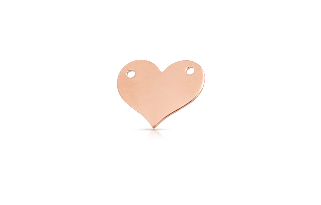 14Kt Rose Gold Filled 8x8.5mm Blank Heart Connector - 4pcs/pack