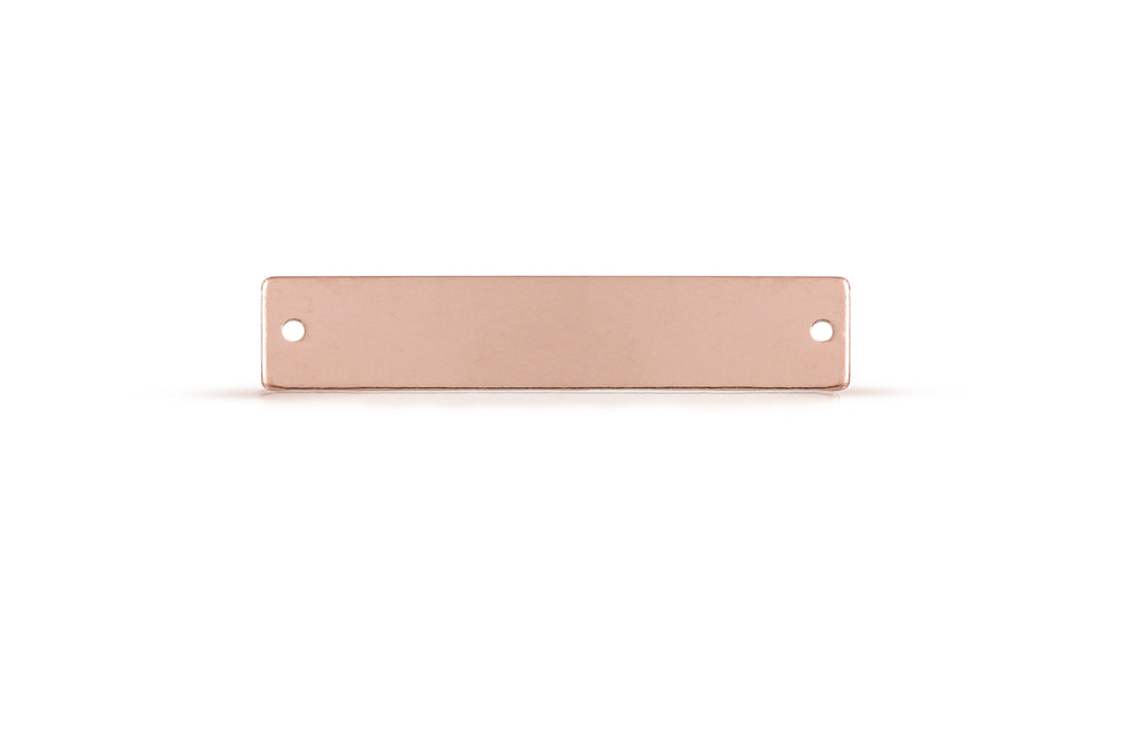 14Kt Rose Gold Filled Stamping Blank Rectangle With Side Holes 31.75x6.4mm - 2pcs/pack