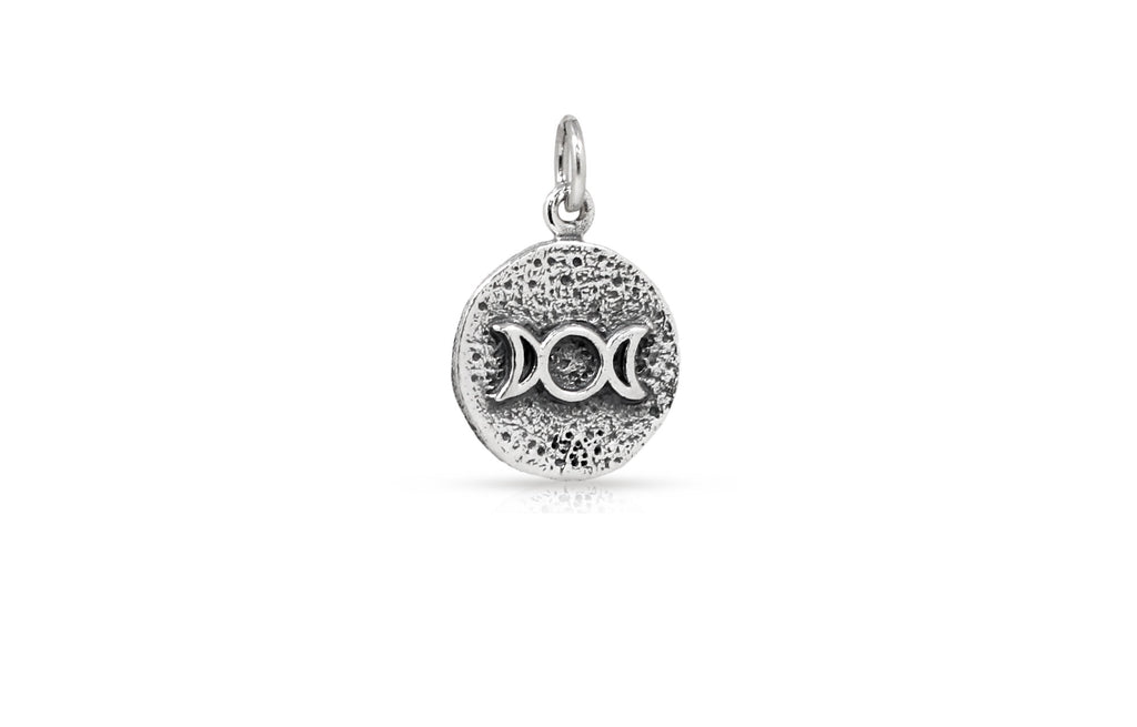 Sterling Silber Dreifache Göttin Amulett Charm 18,5x12mm - 1pc