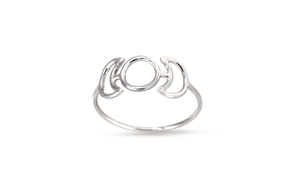 Sterling Silver Phases of the Moon Ring Size 8 - 1pc