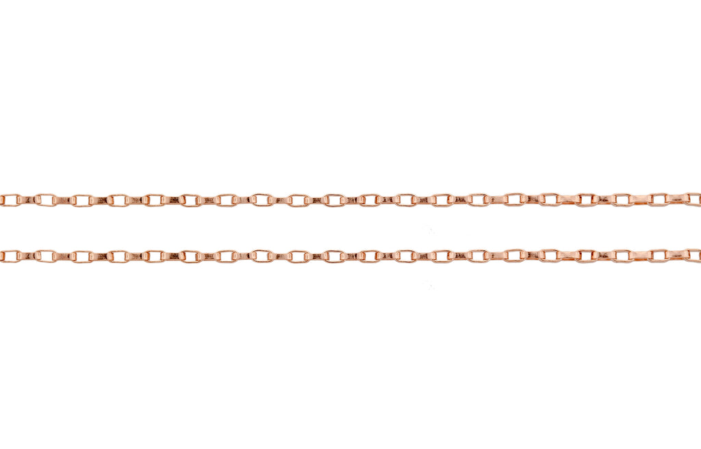 14Kt Rose Gold Filled 1.6x0.8mm Elongated Drawn Cable Chain - 5ft