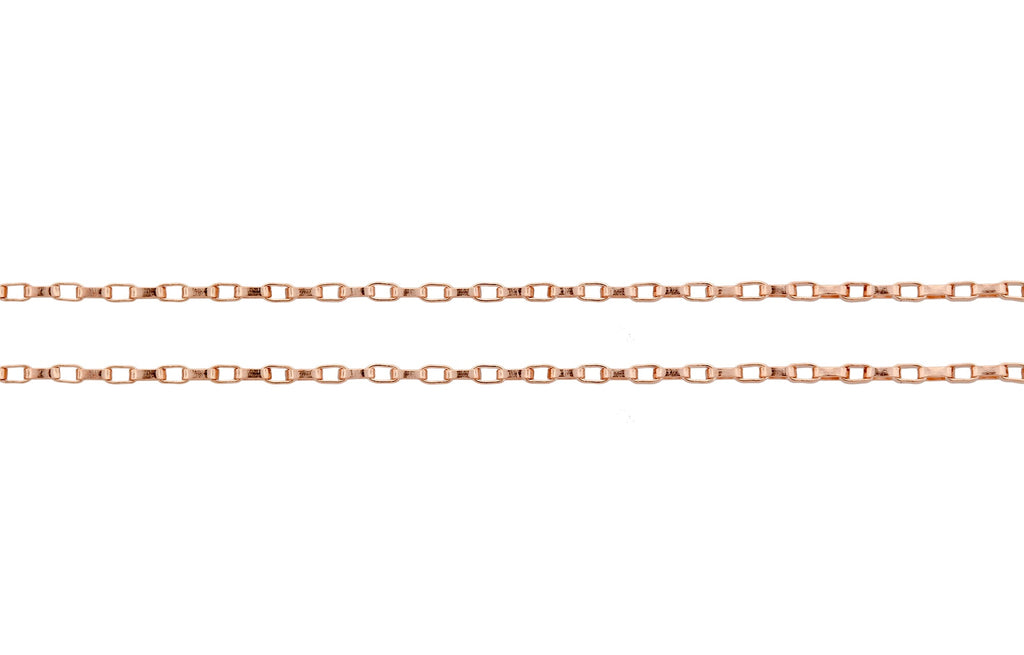 14Kt Rose Gold Filled 1.6x0.8mm Elongated Drawn Cable Chain - 20ft