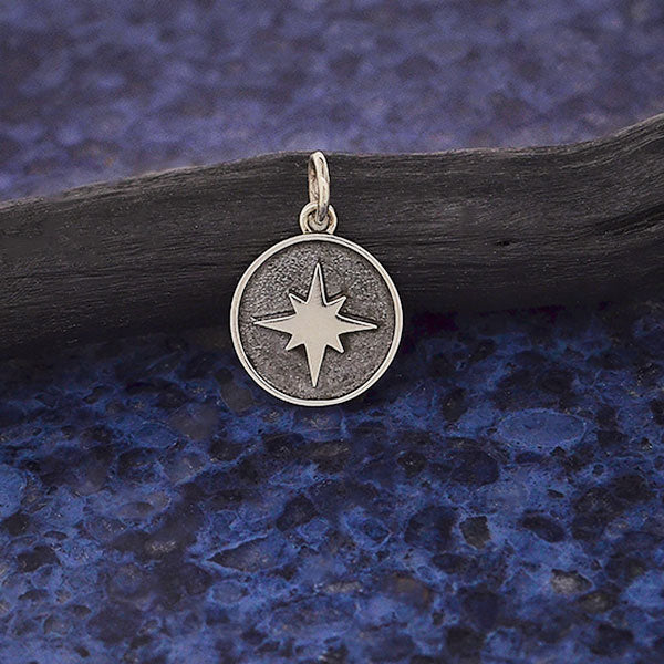 Sterling Silver North Star Charm in Shadow Box 17x12mm - 1pc