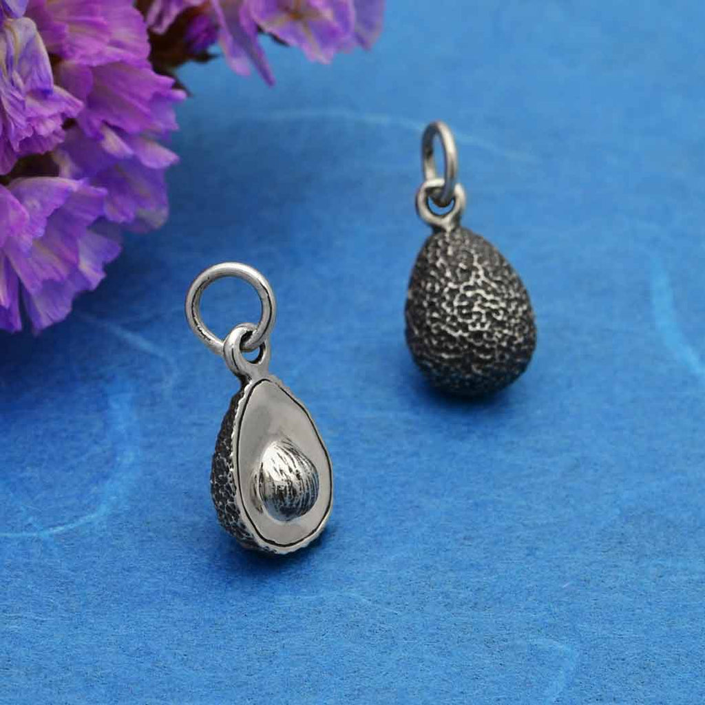 Sterling Silver Avocado Charm 16x8mm - 1Pc