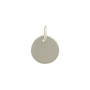 Sterling Silver Round Charm - Stamping Blank - Small 11x9mm - 1Pc
