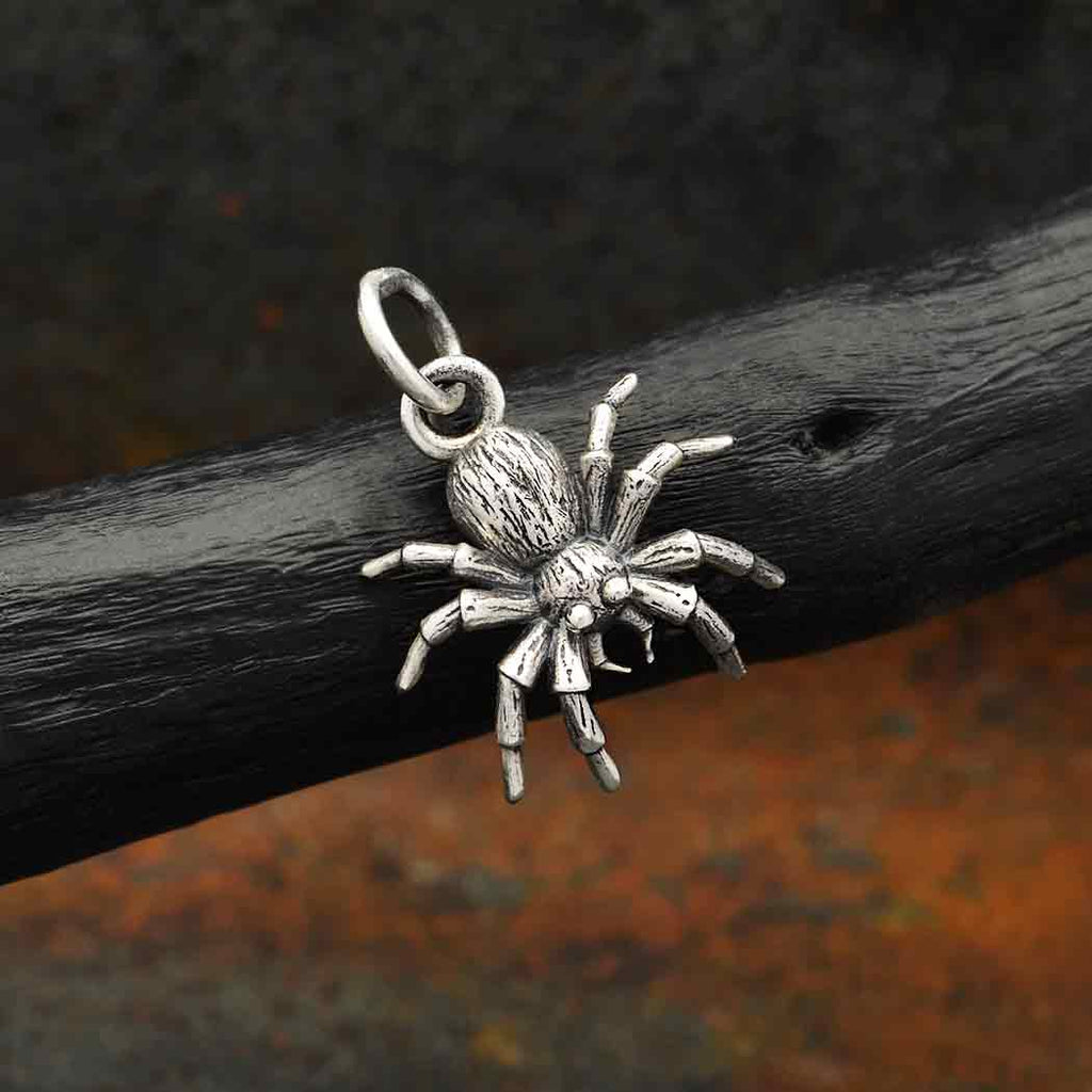 Sterling Silver Spider Charm 17x12mm - 1pc