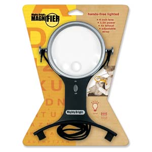 Mighty Bright Lighted Hands Free Magnifier 1.5X Magnification 4x Bifocal