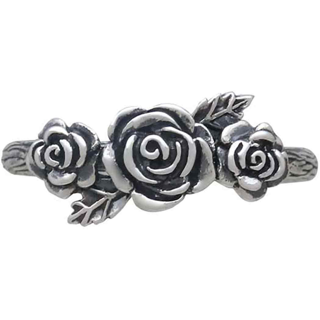 Sterling Silver Polished 8mm Rose Ring - Available In Sizes 6, 7, 8 - View #6