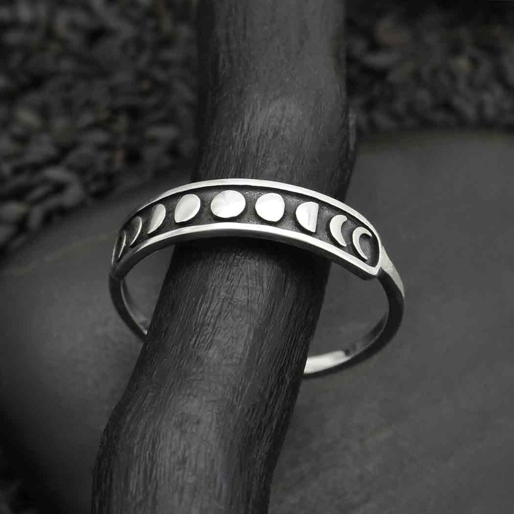 Sterling Silver Moon Phases Ring Size 7 - 1pc