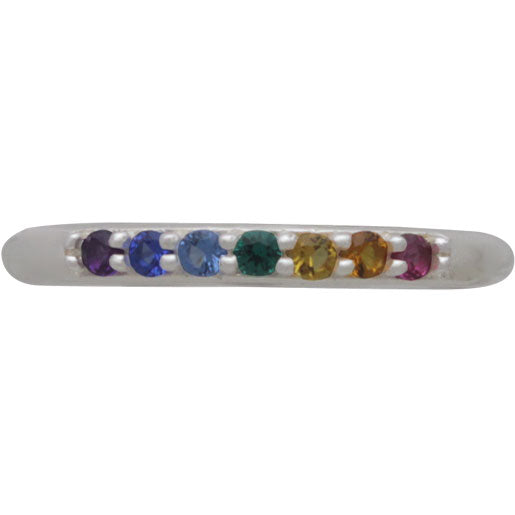 Sterling Silver Stacking Ring with Nano Gems
