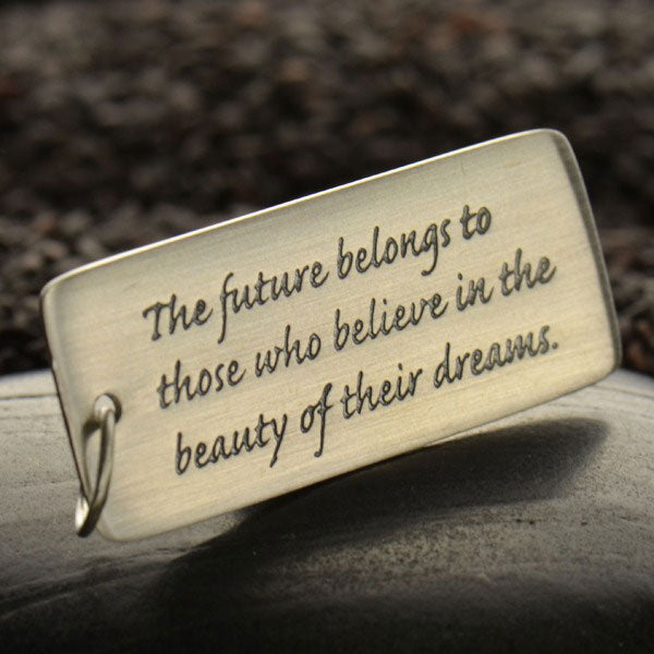 Silver Message Pendant - The Future Belongs to 40x14mm - 1pc