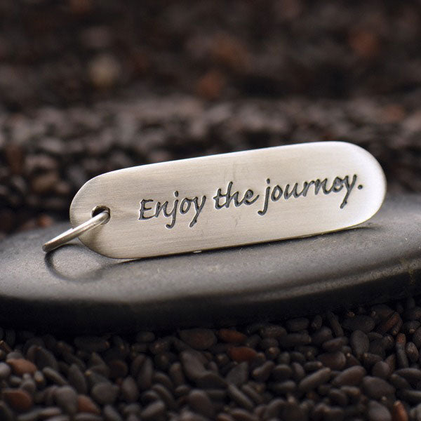 Sterling Silver Message Pendant - Enjoy the Journey 30x8mm - 1pc