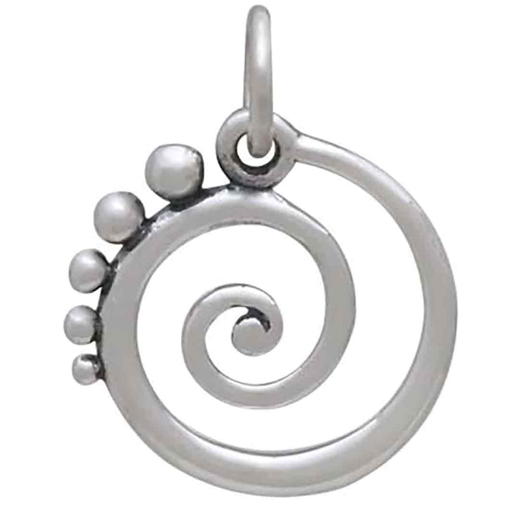 Silver Spiral, Silver Charms for Bracelets