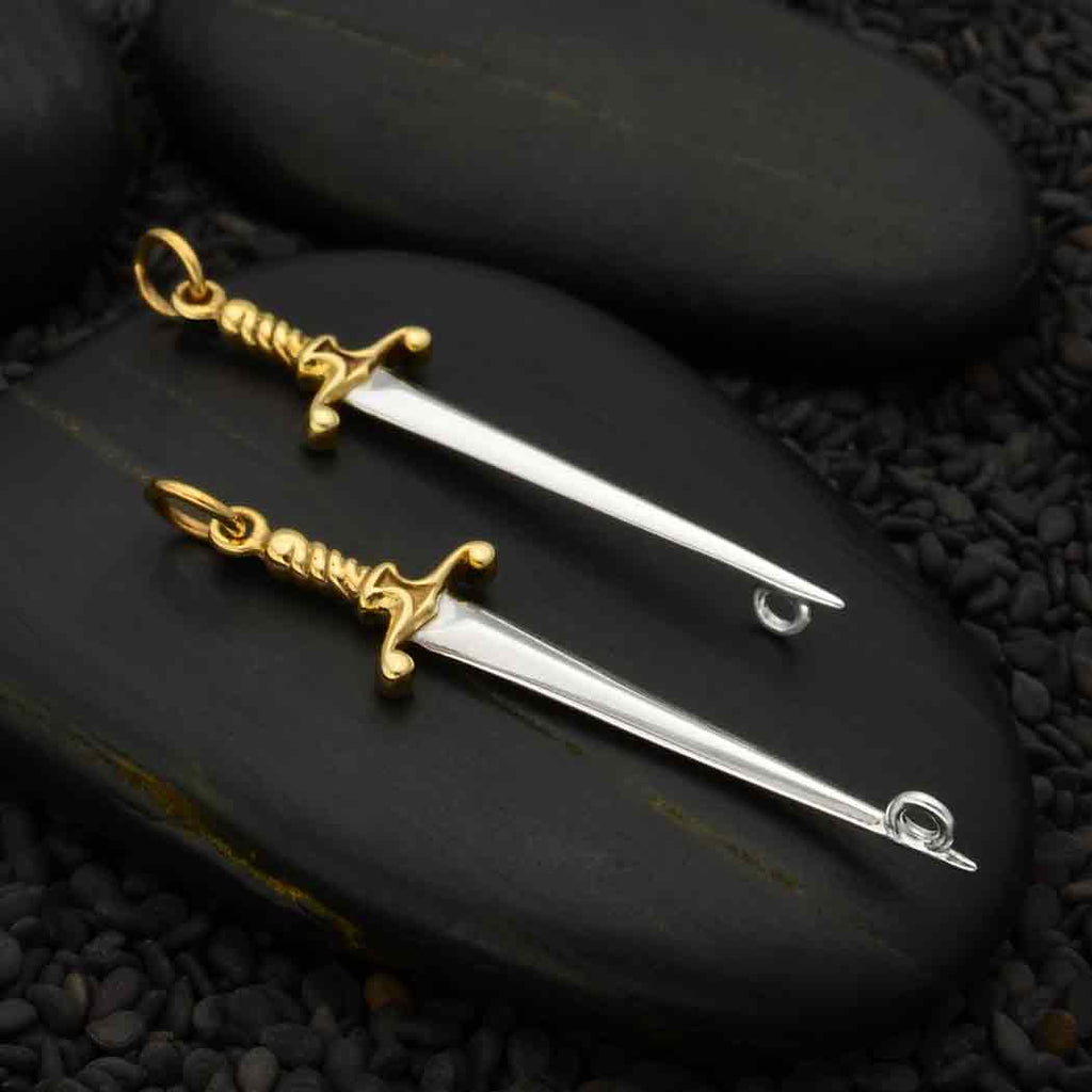 Sterling Silver Dagger Sword Charm Clasp