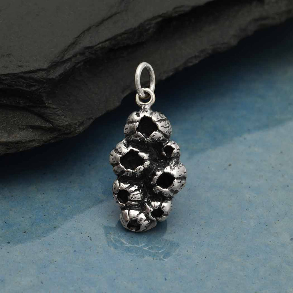 Sterling Silver Barnacle Charm 22x10mm - 1pc