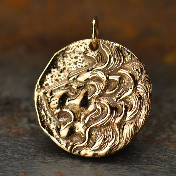 Ancient Coin Jewelry Charm - Lion - Bronze 24x20mm - 1Pc