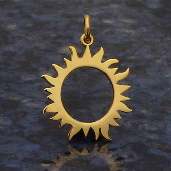 Bronze Eclipse Sun Charm 22x15mm - 1pc