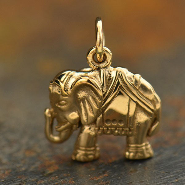 Elephant Bronze Jewelry Charm 17x13mm - 1pc