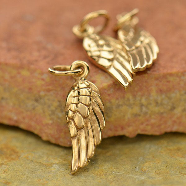Bronze Angel Wing Charm Right Side 20x5mm - 1pc