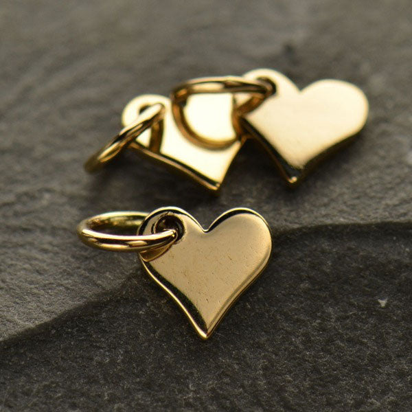Small Heart Jewelry Charm - Bronze 10x7mm - 1Pc