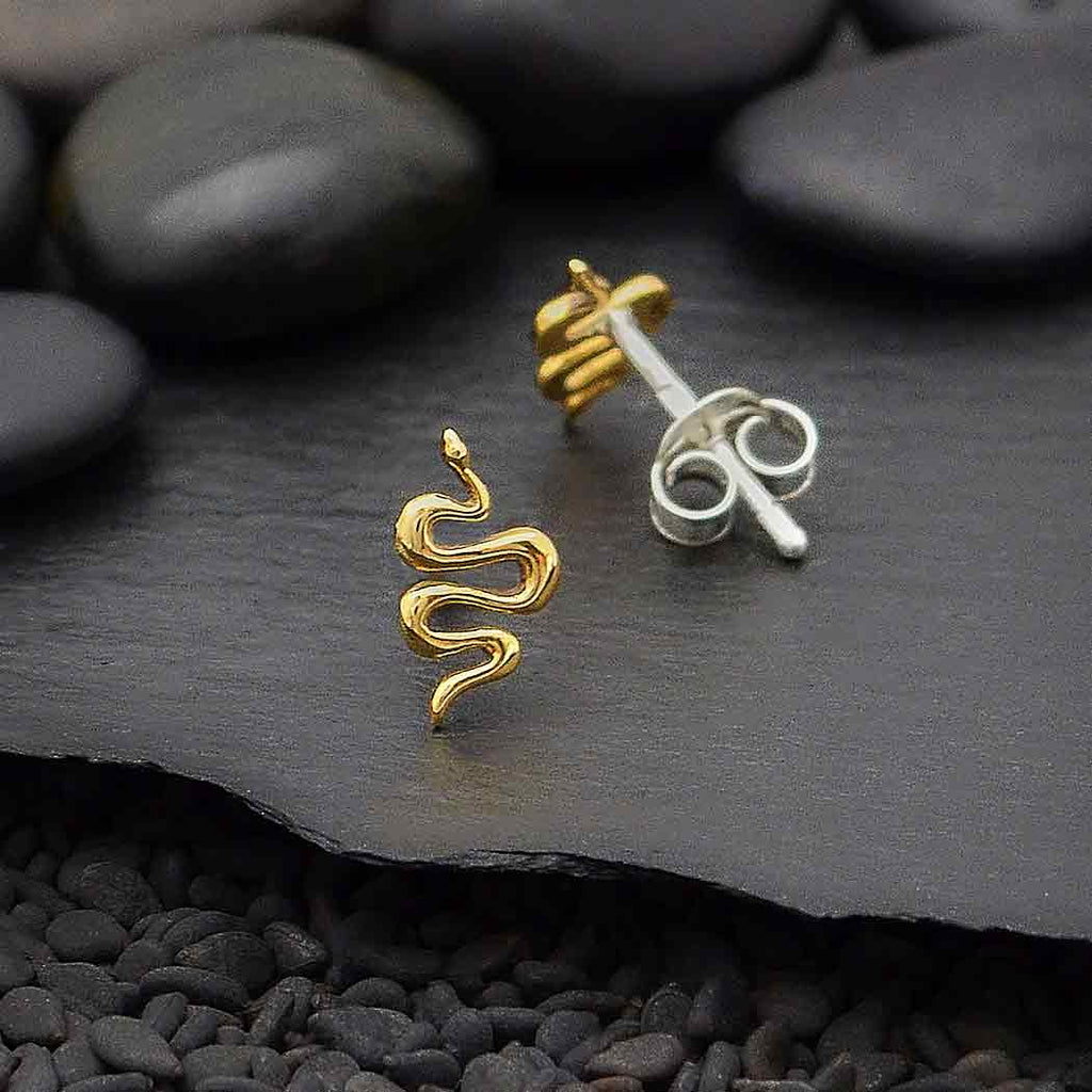 Bronze Snake Earrings 9x5mm - 1pr