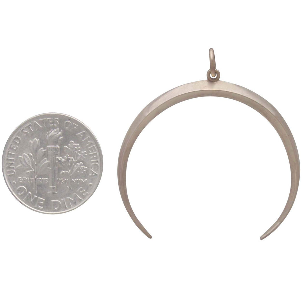 Inverted Crescent Moon Earrings with Spikes - Oxidized popular Sterling Silver and Bronze