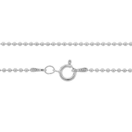 Ball Chain Sterling Silver 1.5mm 22" W/ Spring Ring - 1pc