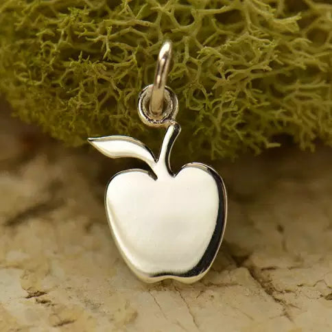 Sterling Silver Cutout Apple Charm 16x8mm - 1pc