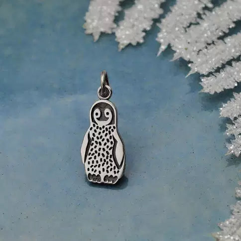 Sterling Silver Baby Penguin Charm 21x8mm - 1pc