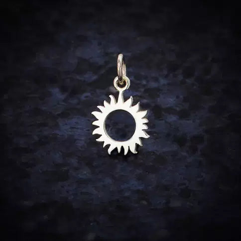 Sterling Silver 17mmx10mm Small Eclipse Charm - 1pc