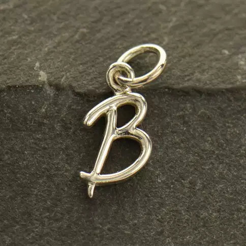 Sterling Silver Alphabet Letter Charm - B