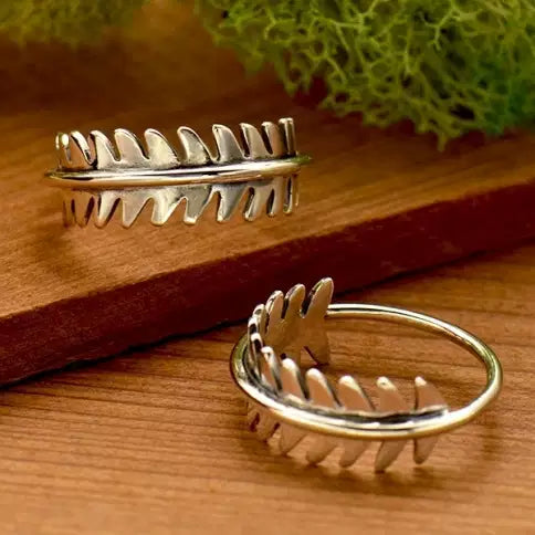 Sterling Silver Fern Ring Size 8 - 1pc
