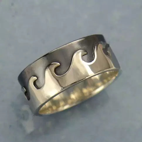 Sterling Silver Chunky Wave Ring Size 6 - 1pc