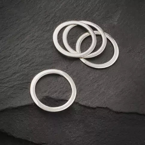 Sterling Silver Flat Circle Link 15mm - 1pc