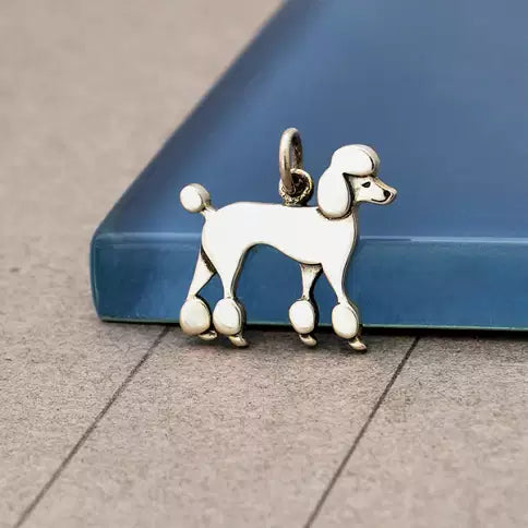Sterling Silver Poodle Dog Charm  - 1pc
