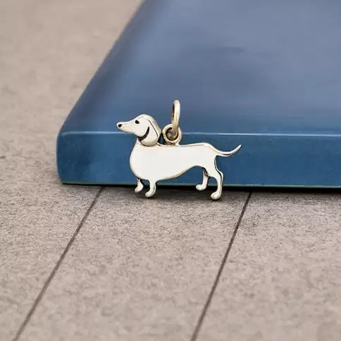Sterling Silver Dachshund Dog Charm - 1pc – Plazko