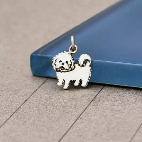 Sterling Silver Maltese Dog Charm - 1pc