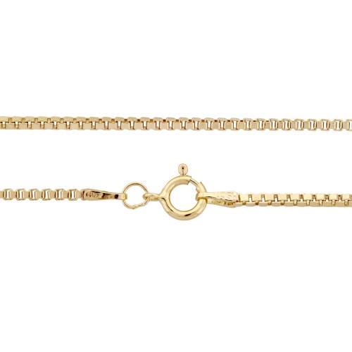 Box Chain 14Kt Gold Filled 1.5mm 16" W/ Spring Ring - 1pc
