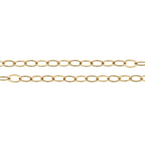 Cable Chain 14Kt Gold Filled 4x3mm Flat - 5ft