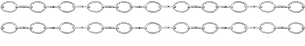 Delicate Flat Cable Chain Sterling Silver 2x1.5mm - 5ft