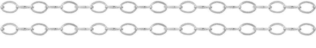 Delicate Flat Cable Chain Sterling Silver 2x1.5mm - 100ft