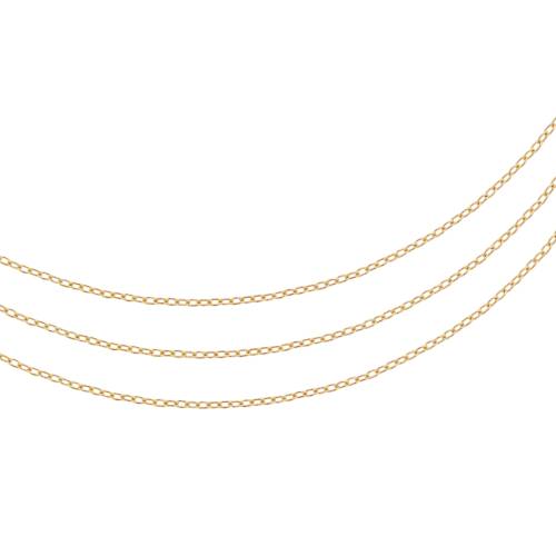 Gezogene Kabelkette 14Kt Gold gefüllt 1,5 x 1 mm – 5 Fuß 