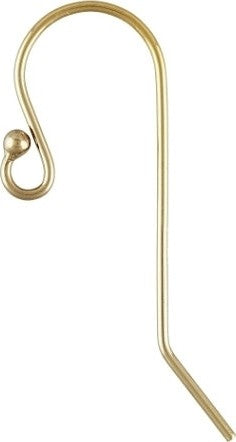 French Hook Ball-End Ear Wire 14Kt Gold Filled 25x12mm - 5pairs