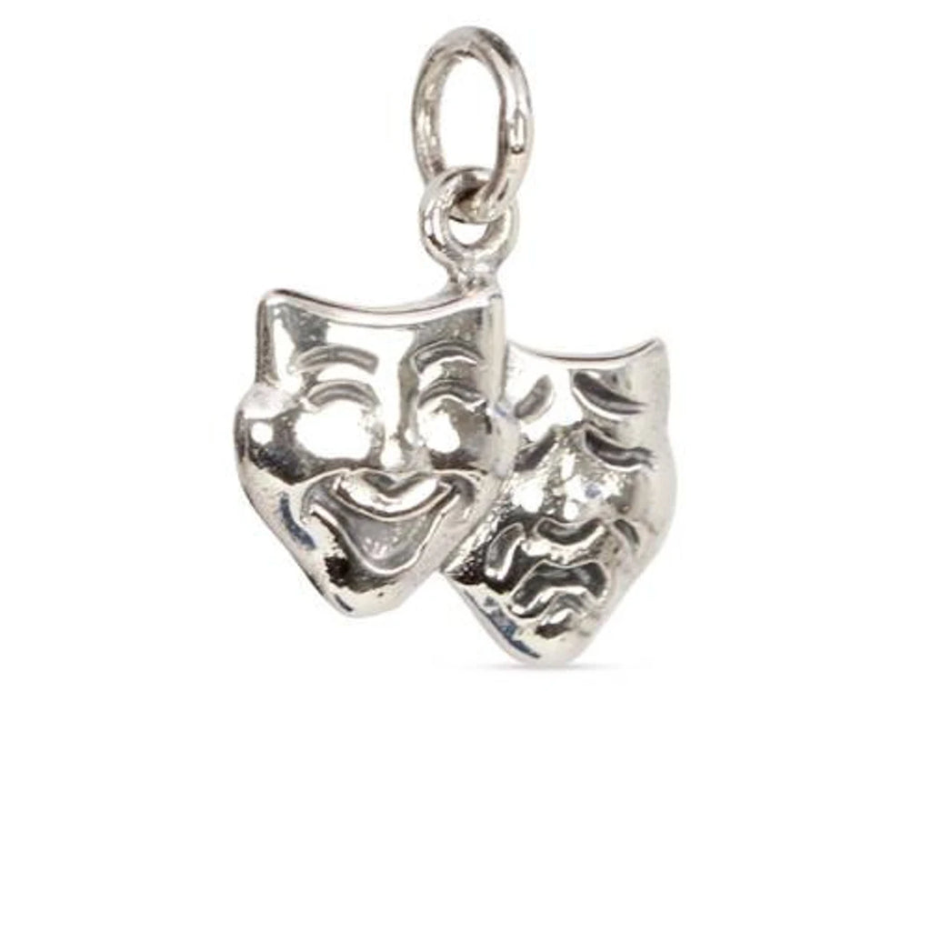 Sterling Silver Theater Mask Charm 16.5x12mm - 1pc