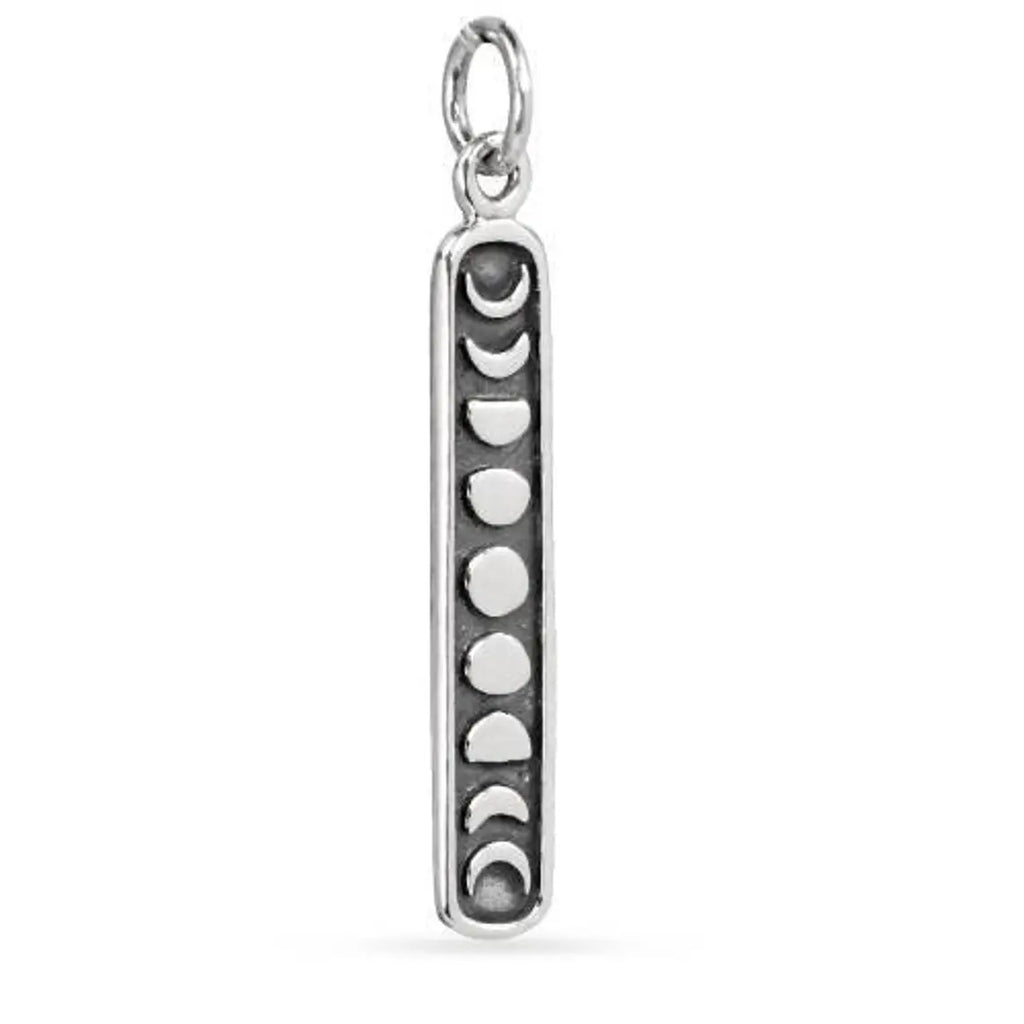 Sterling Silver Moon Phase Vertical Charm 28.8x4mm - 1pc
