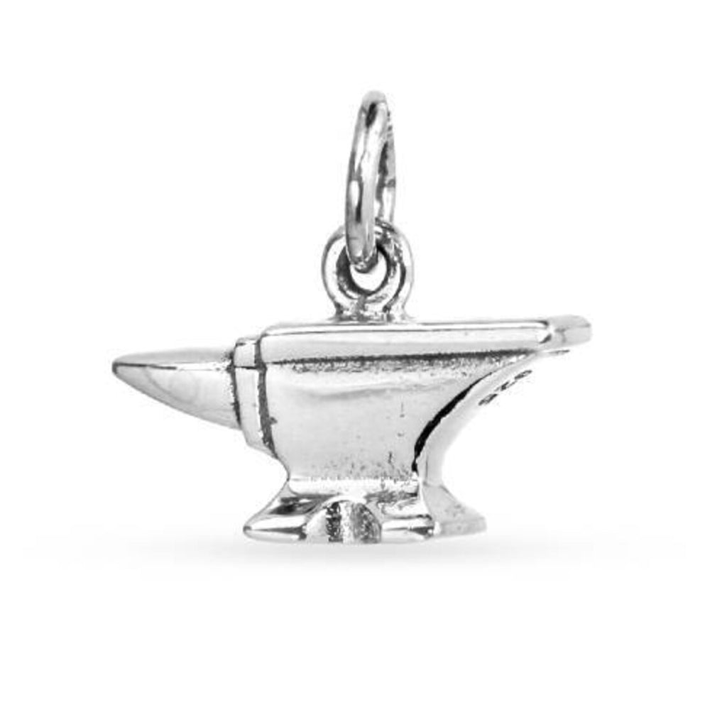 Sterling Silver Anvil Charm 12.3x13.8mm - 1pc